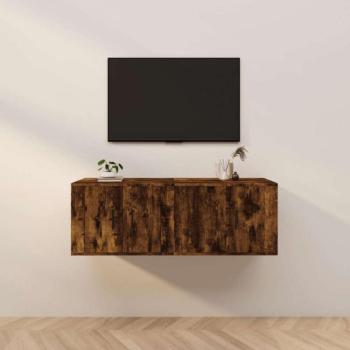 2 db füstös tölgyszínű fali TV-szekrény 57x34,5x40 cm kép