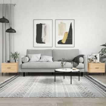 2 db sonoma tölgy szerelt fa dohányzóasztal 50 x 50 x 40 cm kép