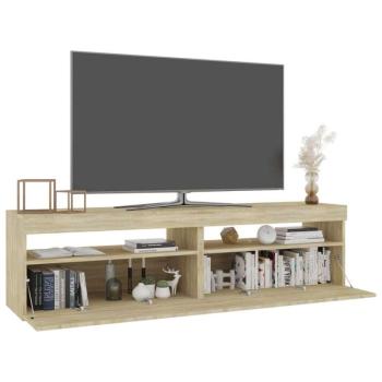 2 db sonoma-tölgyszínű tv-szekrény led-világítással 75x35x40 cm kép