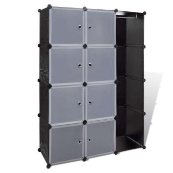 240497 Modular Cabinet with 9 Compartments 37x115x150 cm Black an... kép