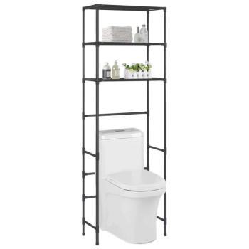 3 szintes fekete wc feletti tárolóállvány 53 x 28 x 169 cm kép