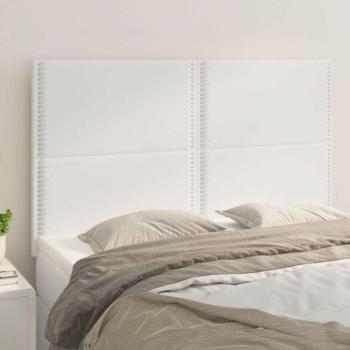 4 db fehér műbőr fejtámla 72 x 5 x 78/88 cm kép