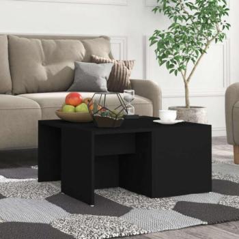 4 db fekete forgácslap dohányzóasztal 33 x 33 x 33 cm kép