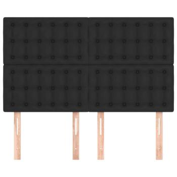4 db fekete műbőr fejtámla 72 x 5 x 78/88 cm kép