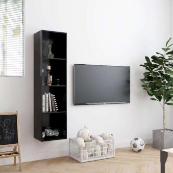 800262 book cabinet/tv cabinet black 143x30x36 cm kép