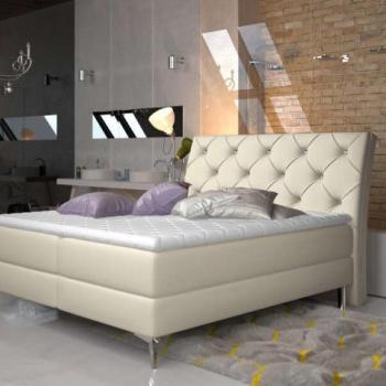 Adel 160x200 boxspring ágy matraccal bézs kép