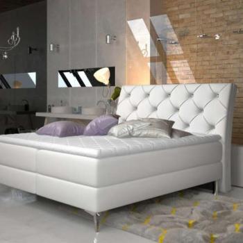 Adel 160x200 boxspring ágy matraccal fehér kép