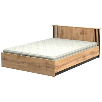 Ágy La30 140x200 Lamelo Tölgy Wotan/Fekete Mat kép