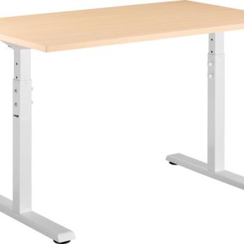 AlzaErgo Fixed Table FT1 fehér + TTE-12 120x80 cm íróasztal, laminált, nyír kép