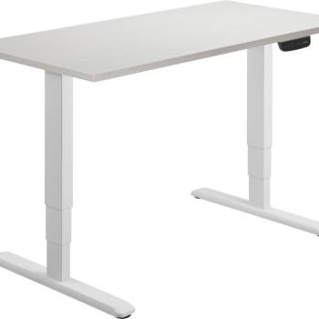 AlzaErgo Table ET1 NewGen fehér + TTE-01 140x80 cm fehér furnér asztallap kép