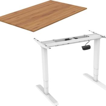 AlzaErgo Table ET1 NewGen fehér + TTE-01 140x80cm bambusz asztallap kép