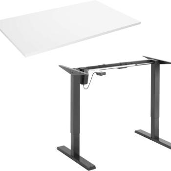 AlzaErgo Table ET2.1 fekete + lap TTE-01 140x80 cm fehér laminált kép