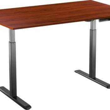 AlzaErgo Table ET2 fekete + TTE-01 140x80cm asztallap barna furnérral kép