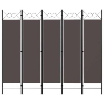 Antracitszürke 5 paneles paraván 200 x 180 cm kép