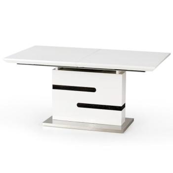 Asztal Monaco 160/220 Mdf/Acél – Fehér/Hamuszürke kép