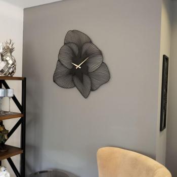 Azalea Metal Wall Clock - APS039 49 - Black Dekoratív fém falióra 49x49 Fekete kép