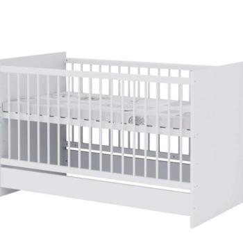 Baby Shop Basic 70×140-es átalakítható babaágy - bordázott fehér kép