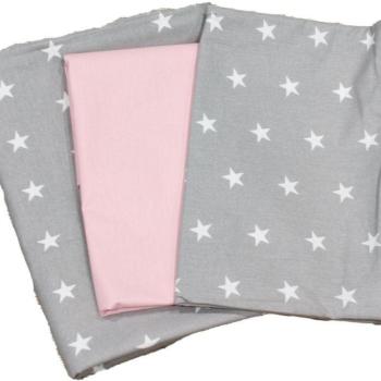 BabyTýpka 3 részes ágyneműkészlet - Stars Pink kép