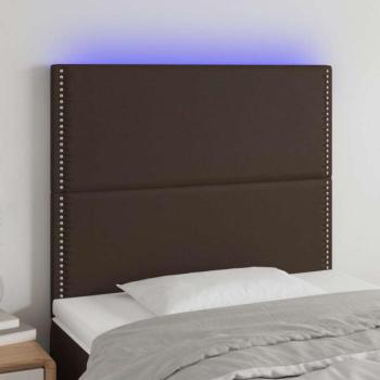 Barna műbőr LED-es fejtámla 100x5x118/128 cm kép