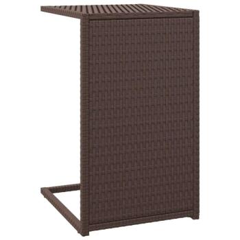 Barna polyrattan c-asztal 40 x 35 x 60 cm kép