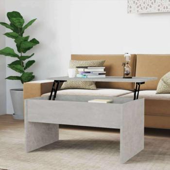 Betonszürke szerelt fa dohányzóasztal 80 x 50,5 x 41,5 cm kép