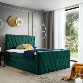 Candice 160x200 boxspring ágy matraccal sötétzöld kép