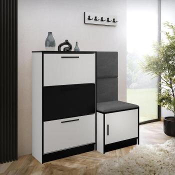 Cipőszekrény Kpl Foli Fehér + Szürke (ITAKA 50) kép