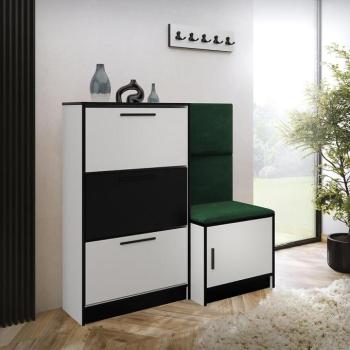 Cipőszekrény Kpl Foli Fehér + Zöld (KRONOS 19) kép