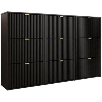 Cipőszekrény Laro Iii Álló Fekete/Fekete/Aranysárga kép