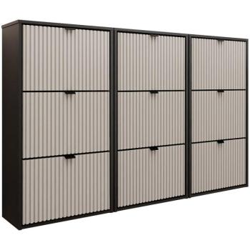 Cipőszekrény Laro Iii Függő Fekete/Kasmír/ Fekete kép