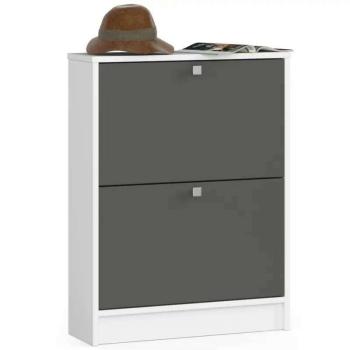 Cipőtároló szekrény / cipősszekrény 80 cm - Akord Furniture - feh... kép