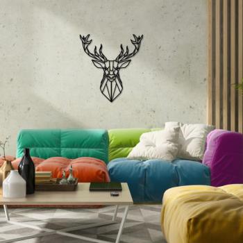 Deer Metal Decor 2 Fali fém dekoráció 60x65 Fekete kép