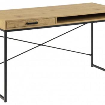 DESIGN SCANDINAVIA Seaford, 140 cm, dub / černý kép