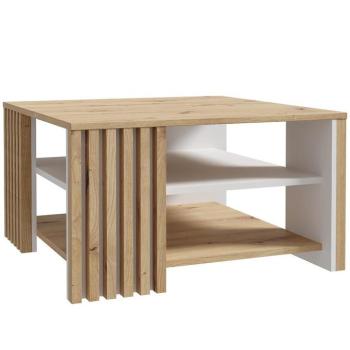 Dohányzóasztal 80x80 Zaandam tölgy artisan/fehér kép