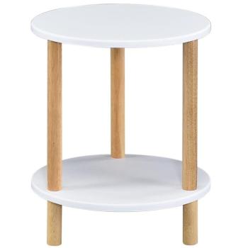 Dohányzóasztal Gc7405 35x35x43 Fehér/Természetes kép