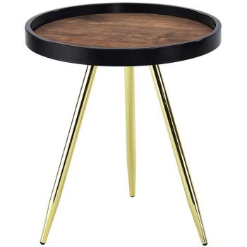 Dohányzóasztal Gc7549 43x43x48 Sárgaréz/Fekete/Antik kép