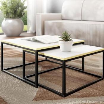 Dohanyzóasztal Loftiko Fehér/Aranysárga kép