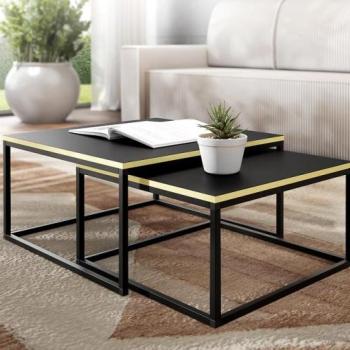 Dohanyzóasztal Loftiko Fekete/Aranysárga kép