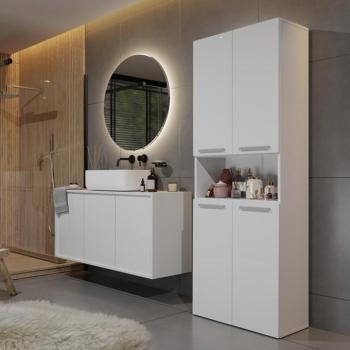 Drohmo 2K DK fürdőszoba szekrény, 60x174x30 cm, fehér kép