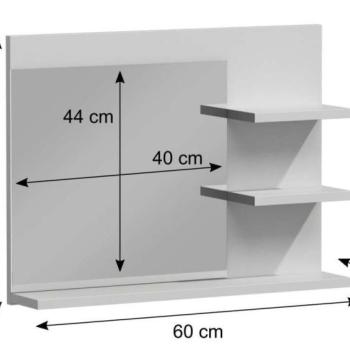 Drohmo L3 polcos fürdőszoba tükör, matt fehér kép