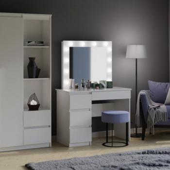 Drohmo Marina fésülködő asztal (3 bal alsó fiókokkal), 98x76x51 cm, fehér kép