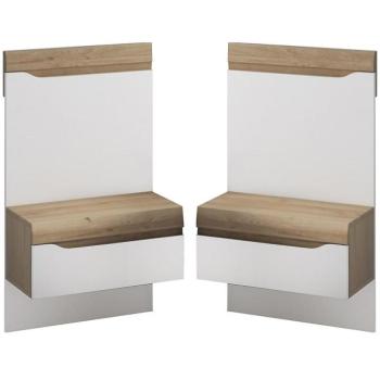 Éjjeliszekrény 2db Avallon bükk ibsen/fehér kép