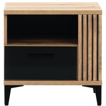 Éjjeliszekrény Aris As15 tölgy/Fekete kép