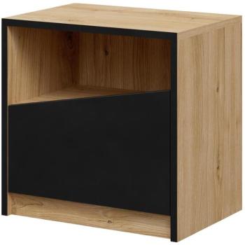 Éjjeliszekrény Aston 7 Öröktölgy/Fekete kép