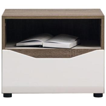 Éjjeliszekrény Lionel Li13 tölgy S./ Fehér kép