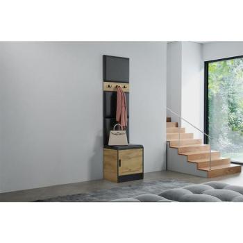 Előszobafal bútor Roj 10 craft + Madryt 1100 eko bőr fekete kép