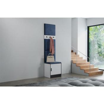 Előszobafal bútor Roj 10 fehér + Kronos 09 Kék kép