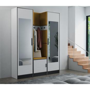 Előszobafal bútor Roj 12 fehér + Kronos 01 méz kép