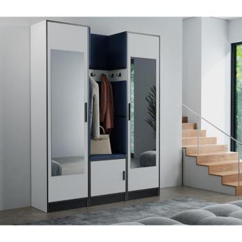 Előszobafal bútor Roj 12 fehér + Kronos 09 Kék kép