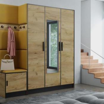 Előszobafal bútor Roj 14 craft + Kronos 01 méz kép